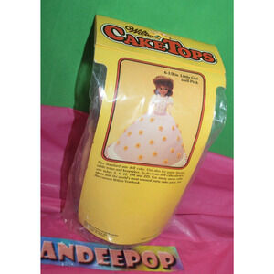 Wilton Vintage Little Girl Doll Pick Cake Topper Decoration In Package 6.5" 2113